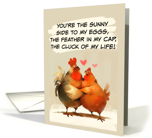 Happy Wedding Anniversary Chicken Pair card (1863594)