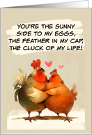 Happy Wedding Anniversary Chicken Pair card