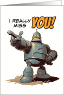 Missing You Pointing Finger Robot card