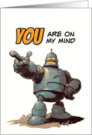 Thinking of You Pointing Finger Robot card