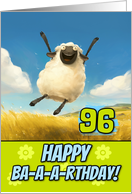 96 Years Old Happy Birthday Bouncing Sheep card
