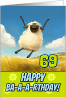 69 Years Old Happy Birthday Bouncing Sheep card