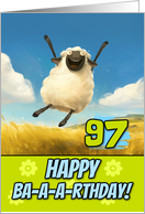 97 Years Old Happy Birthday Bouncing Sheep card