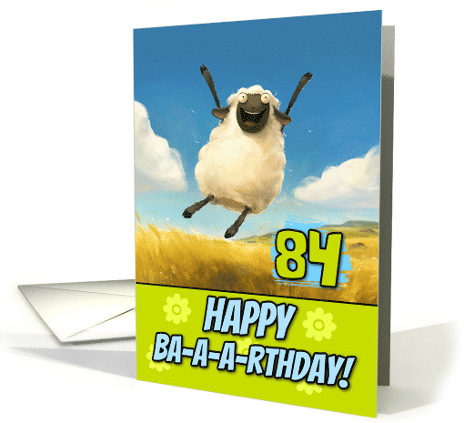 84 Years Old Happy Birthday Bouncing Sheep card (1863812)