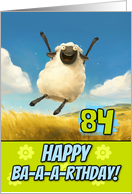 84 Years Old Happy Birthday Bouncing Sheep card