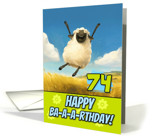 74 Years Old Happy Birthday Bouncing Sheep card (1863818)