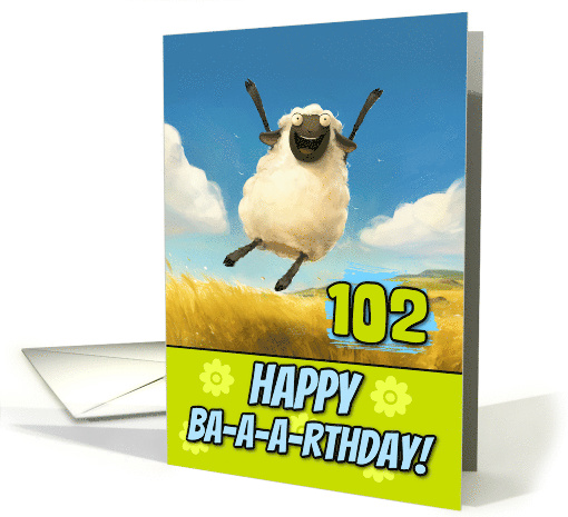 102 Years Old Happy Birthday Bouncing Sheep card (1863876)