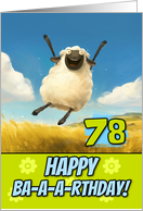78 Years Old Happy Birthday Bouncing Sheep card