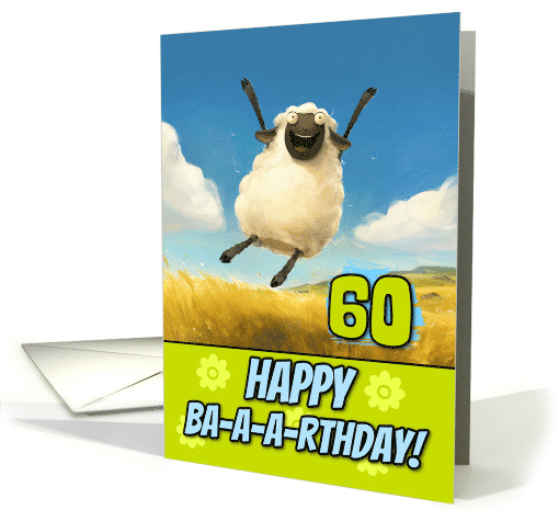 60 Years Old Happy Birthday Bouncing Sheep card (1863914)