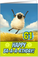 61 Years Old Happy Birthday Bouncing Sheep card