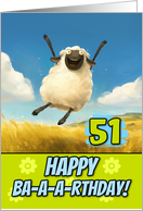 51 Years Old Happy Birthday Bouncing Sheep card