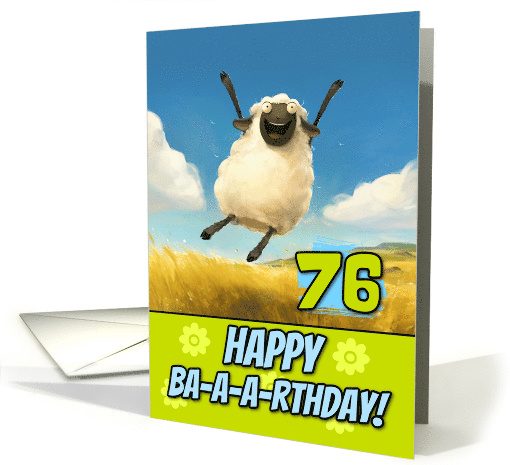 76 Years Old Happy Birthday Bouncing Sheep card (1863940)