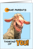 Parents Thinking of You Smiling Sheep card