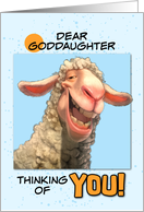 Goddaughter Thinking of You Smiling Sheep card