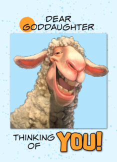 Goddaughter Thinking of You Smiling Sheep