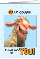 Cousin Thinking of You Smiling Sheep card