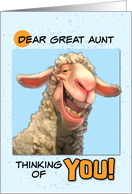 Great Aunt Thinking of You Smiling Sheep card
