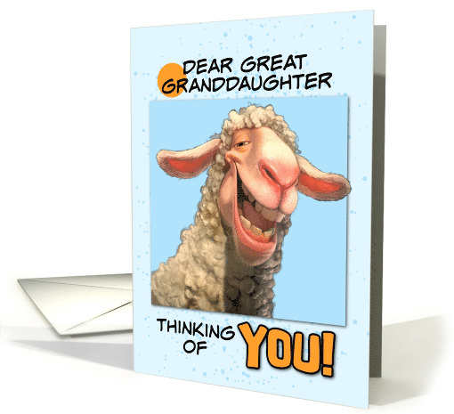 Great Granddaughter Thinking of You Smiling Sheep card (1864056)