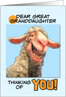 Great Granddaughter Thinking of You Smiling Sheep card