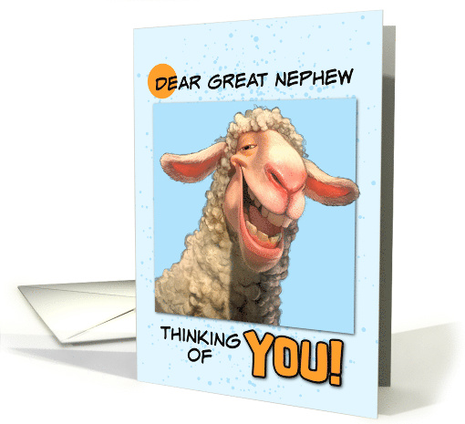 Great Nephew Thinking of You Smiling Sheep card (1864092)