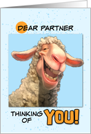 Partner Thinking of You Smiling Sheep card