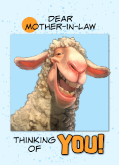 Mother in Law Thinking of You Smiling Sheep