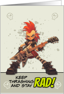 Thinking of You Punk Rock Chick with Guitar card