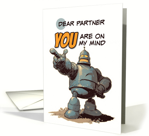 Partner Thinking of You Pointing Finger Robot card (1864348)
