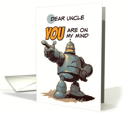 Uncle Thinking of You Pointing Finger Robot card (1864368)