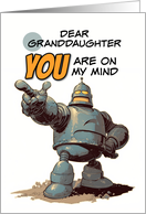 Granddaughter Thinking of You Pointing Finger Robot card