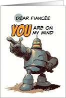 Fiancee Thinking of You Pointing Finger Robot card