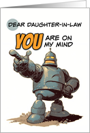 Daughter in Law Thinking of You Pointing Finger Robot card