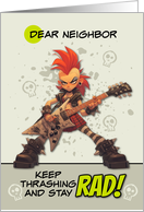 Neighbor Thinking of You Punk Rock Chick with Guitar card