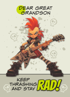 Great Grandson Thinking of You Punk Rock Chick with Guitar