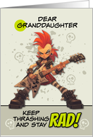 Granddaughter Thinking of You Punk Rock Chick with Guitar card