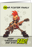 Foster Family Thinking of You Punk Rock Chick with Guitar card