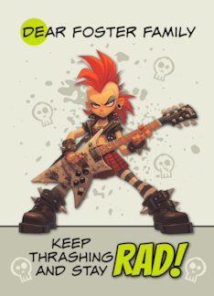 Foster Family Thinking of You Punk Rock Chick with Guitar
