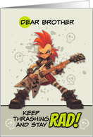 Brother Thinking of You Punk Rock Chick with Guitar card