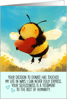 Thank You Stem Cell Bumble Bee with Heart card
