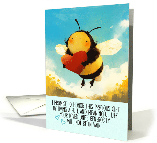 Thank You Family of Donor Bumble Bee with Heart card (1864938)