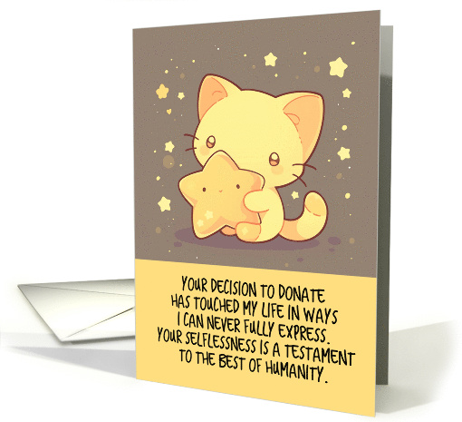Thank Living Organ Tissue Donor Kawaii Kitten with Star card (1864946)