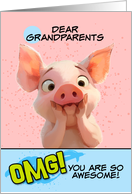 Grandparents Thank You OMG You’re Awesome Piglet card