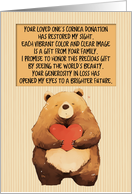 Thank You Cornea Donation Kawaii Bear with Heart card