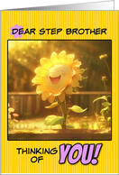 Step Brother Thinking of You Happy Sunflower in Garden card
