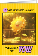 Mother in Law Thinking of You Happy Sunflower in Garden card