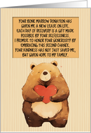 Thank You Bone Marrow Donor Kawaii Bear with Heart card