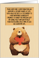Thank You Liver Donor Kawaii Bear with Heart card