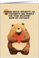 Across the Miles Get Well Feel Better Kawaii Bear with Heart card
