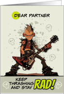 Partner Thinking of You Punk Rock Dude with Guitar card