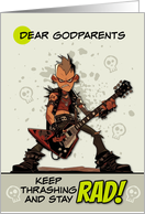 Godparents Thinking of You Punk Rock Dude with Guitar card